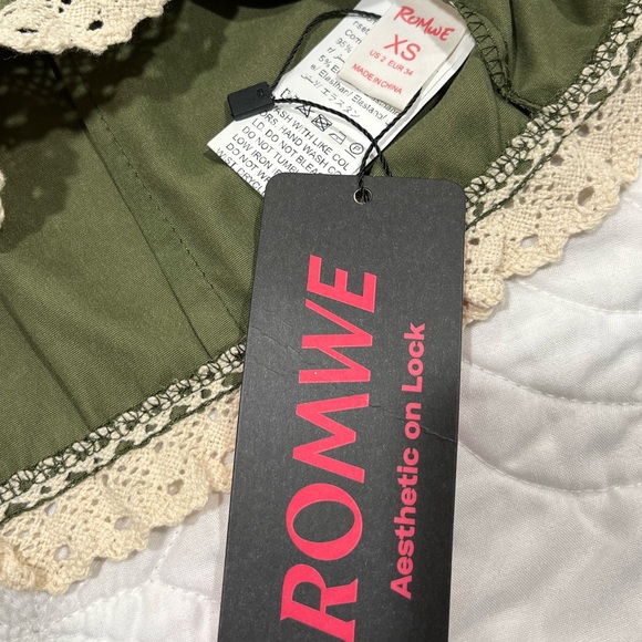 NWT Fairycore Contrast Lace Knot Front Cami Top XS - Picture 6 of 8